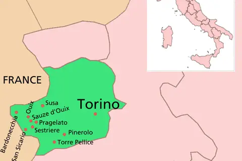 Map: Torino Location Map Winter Olympics