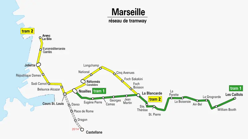 Map: Tram Map of Marseille
