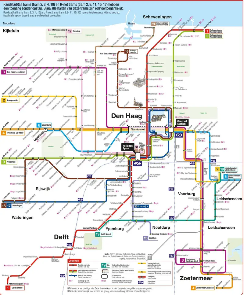 Map: Tram Map the Hague