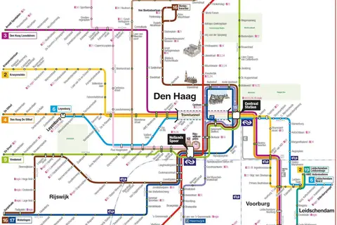 Map: Tram Map the Hague