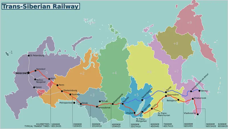 Map: Transsiberian Railway Map