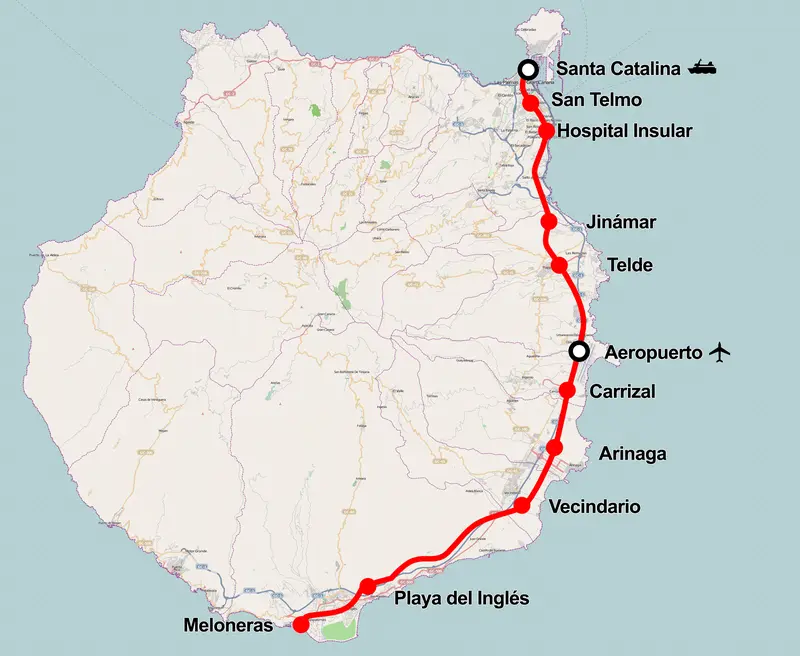 Map: Tren de Gran Canaria Map