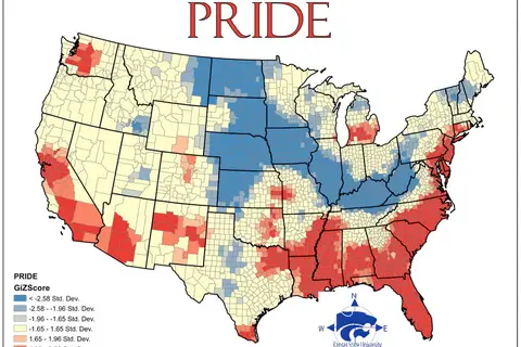 Map: U.S. map in accordance to how often an act of “pride” is committed