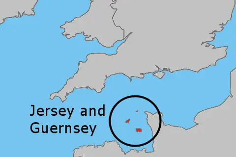 Map: Uk Map Jersey and Guernsey