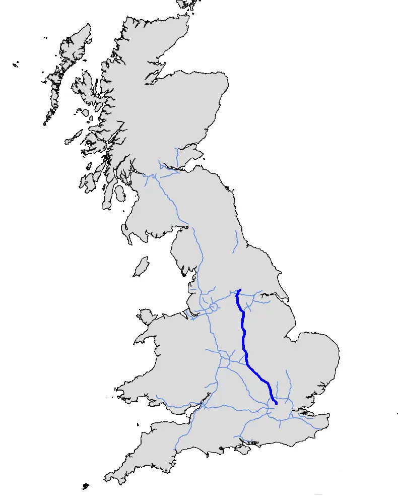 Map: Uk Motorway Map M1