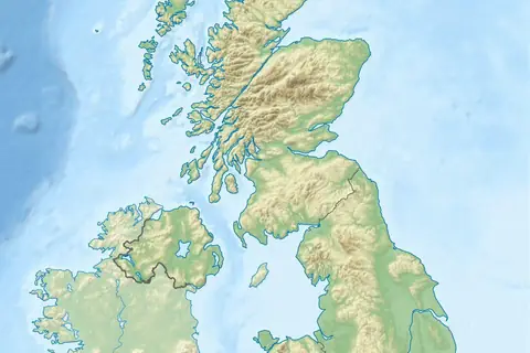 Map: United Kingdom Relief Location Map
