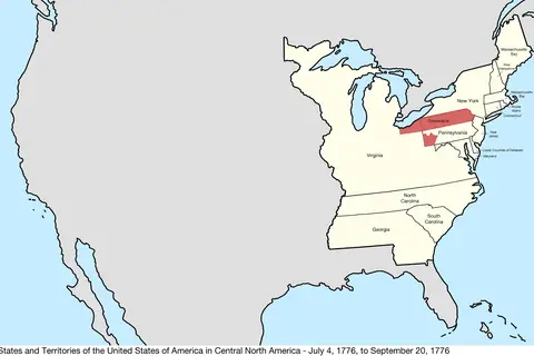 Map: United States Central Map 17760704 to 17760920