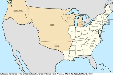 Map: United States Central Map 18200315 to 18200421