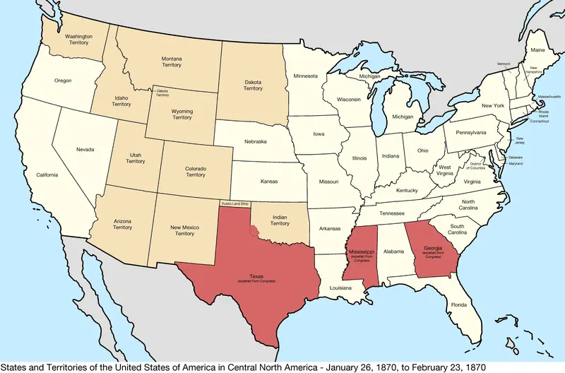 Map: United States Central Map 18700126 to 18700223
