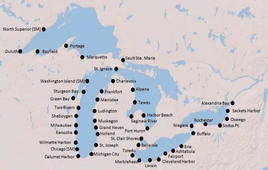 Map: United States Coast Guard District 9 Stations Map
