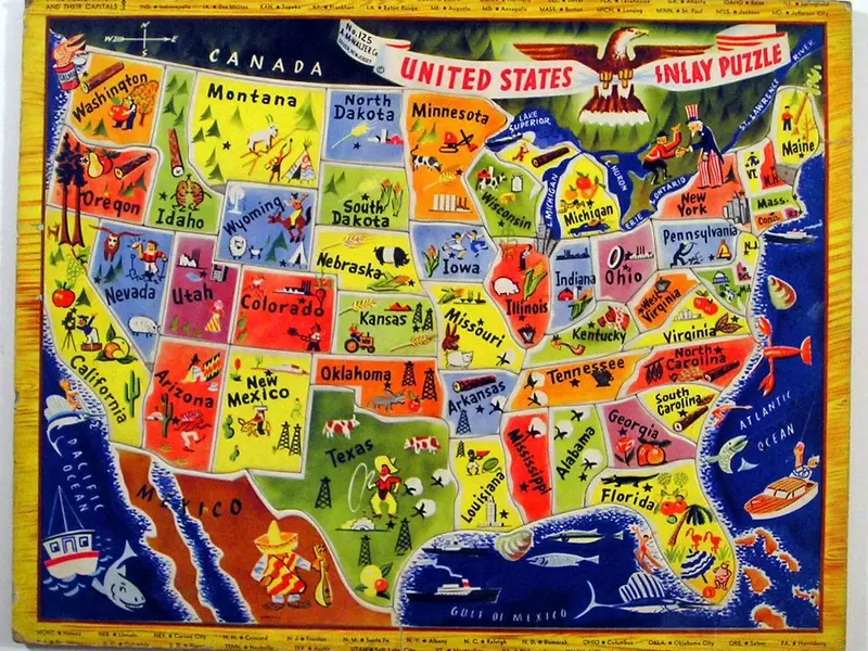 Map: United States Inlay Puzzle