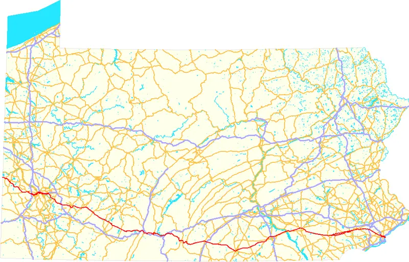 Map: Us Route 30 Pa Map