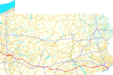 Map: Us Route 30 Pa Map