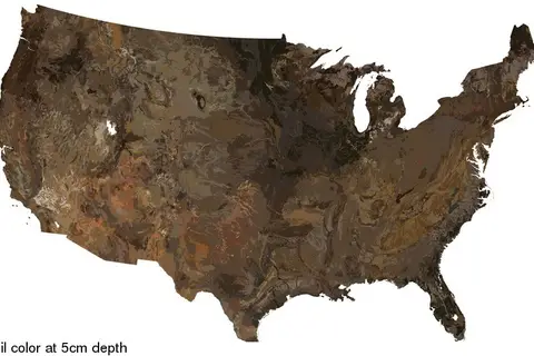 Map: US: Soil color at different depths [GIF]