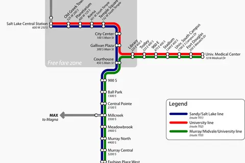 Map: Uta Trax Route Map