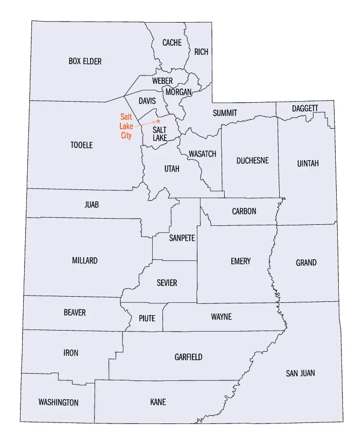 Map: Utah Counties Map