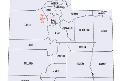 Map: Utah Counties Map