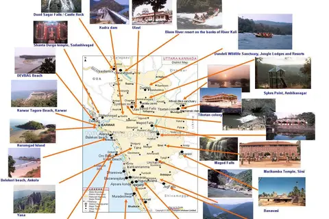 Map: Uttara Kannada District Tourism Map