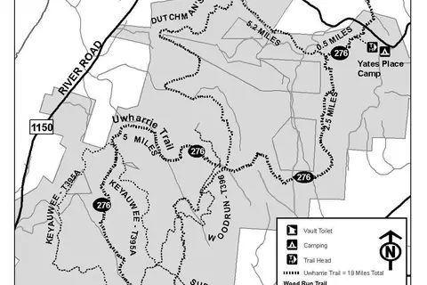 Map: Uwharrie Wood Run Trail Map