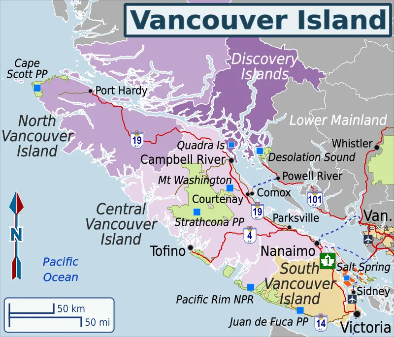 Map: Vancouver Island Wv Region Map En