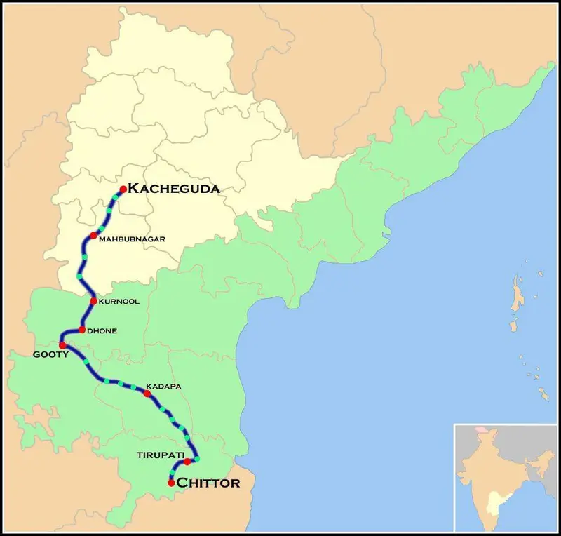 Map: Venkatadri Express Route Map