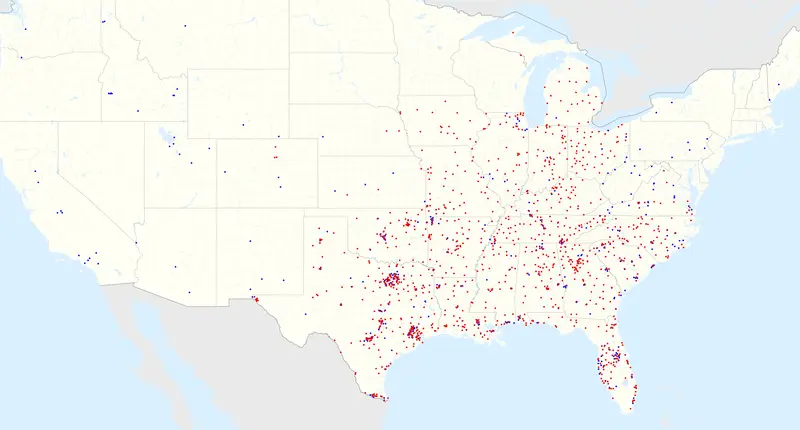 Map: Walmart Locations with Onsite Fuel Stations Map 202020