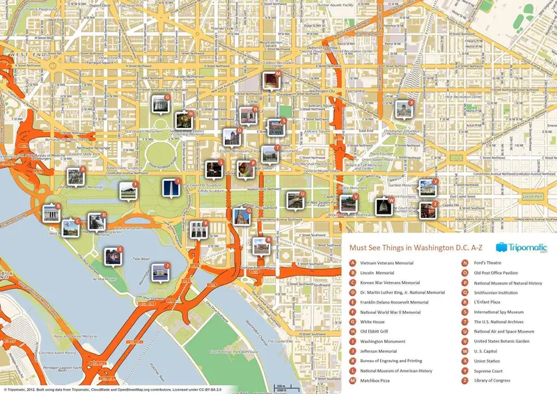 Map: Washington Dc Printable Tourist Attractions Map