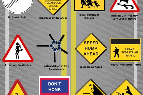 Map: Weird road signs – how many have you seen in the wild?