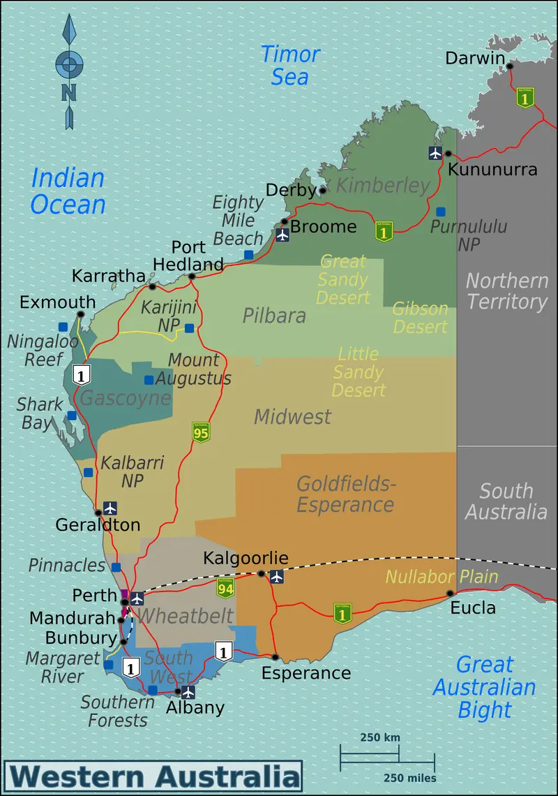 Map: West Australia Region Map