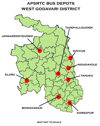 Map: West Godavari District Apsrtc Depot Map