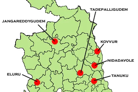 Map: West Godavari District Apsrtc Depot Map