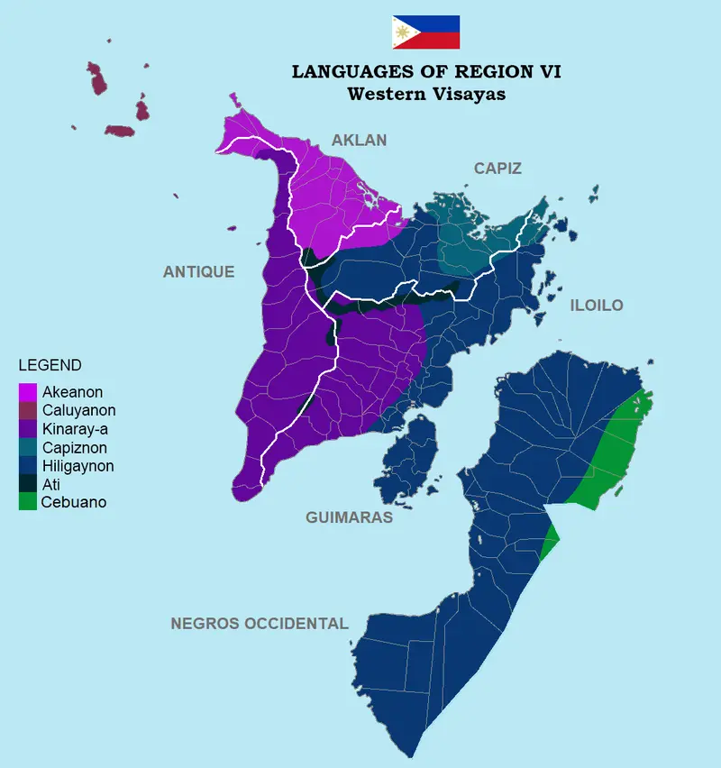 Map: Western Visayas Language Map