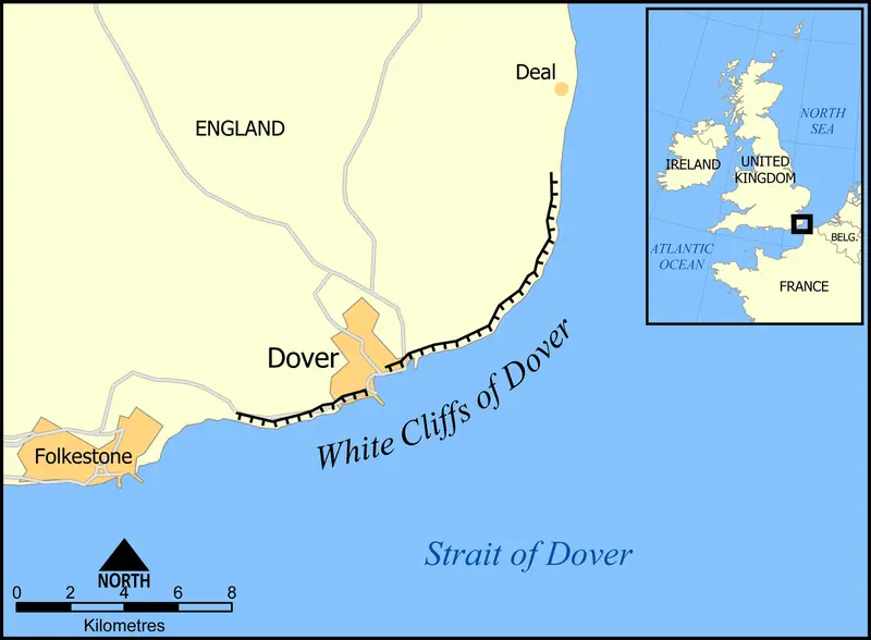 Map: White Cliffs of Dover Map
