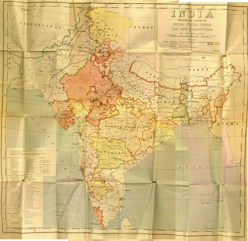 Map: White Paper on Indian States 1950 Map