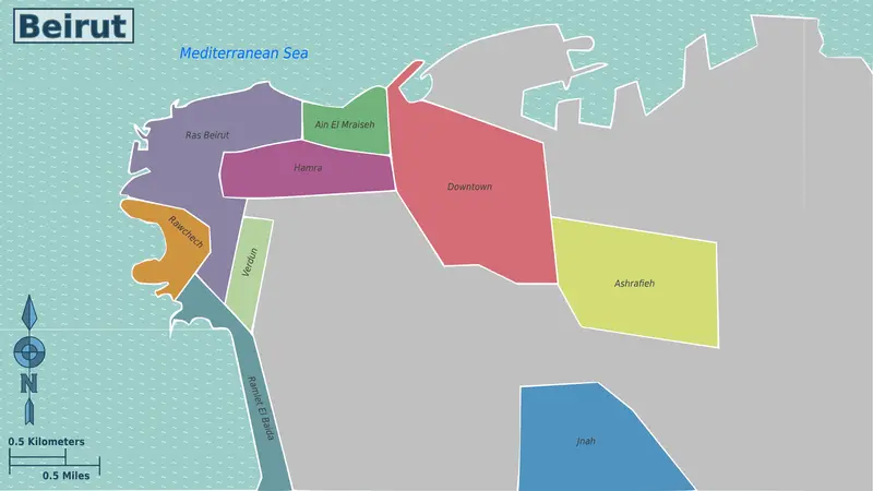 Map: Wikivoyage Beirut Map Png