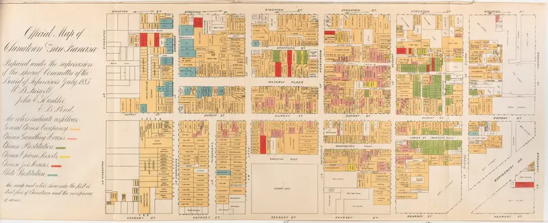Map: Willard B Farwell Official Map of Chinatown 1885 Cornell Cul Pjm 1093 01