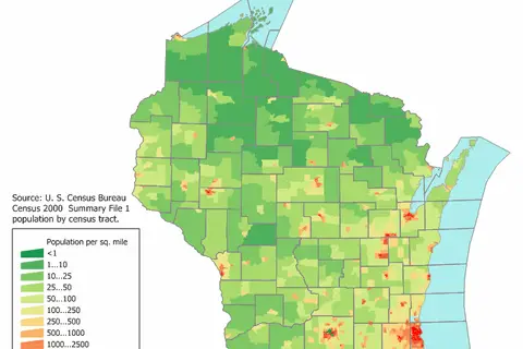 Map: Wisconsin Population Map 2