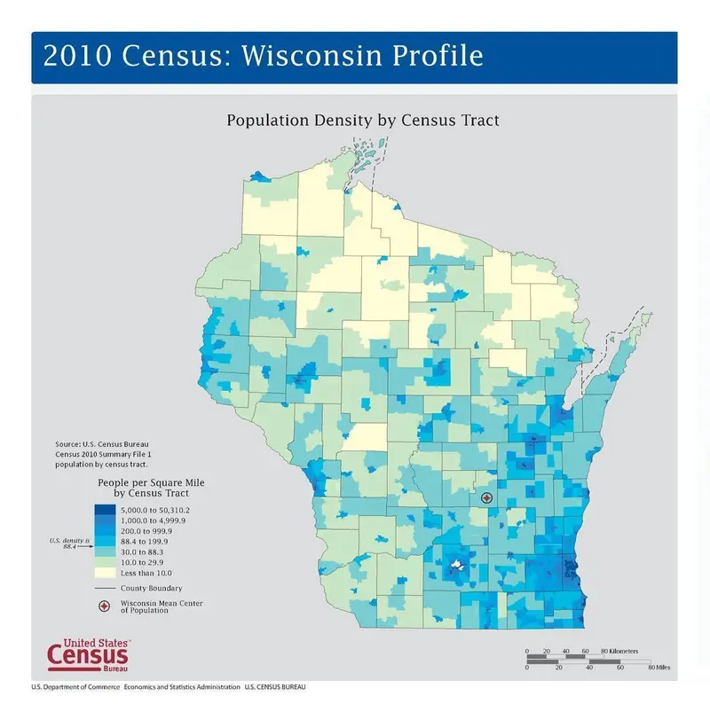 Map: Wisconsin Population Map
