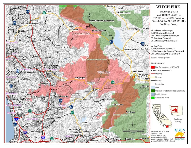 Map: Witch Creek Fire Map