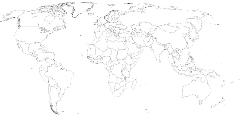 Map: World Map Blank Black Lines 4500Px