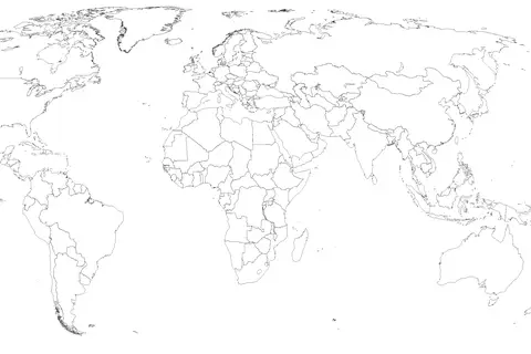 Map: World Map Blank Black Lines 4500Px