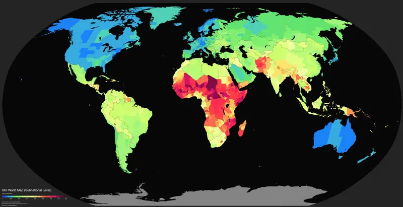 Map: World Map of Subnational Hdi