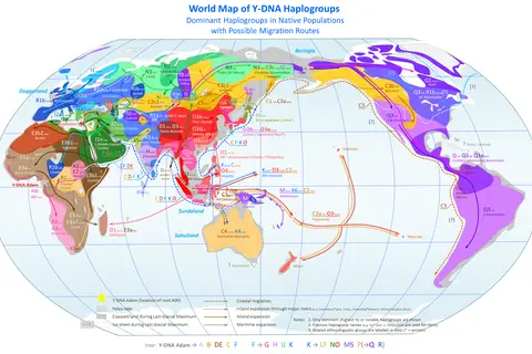 Map: World Map of Ydna Haplogroups