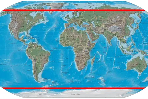 Map: World Map with Polar Circles