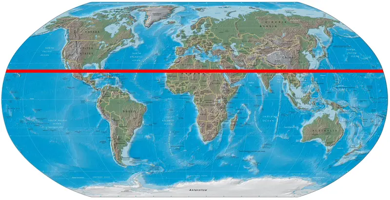Map: World Map with Tropic of Cancer