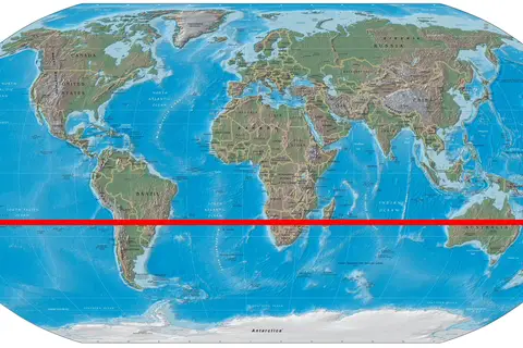 Map: World Map with Tropic of Capricorn