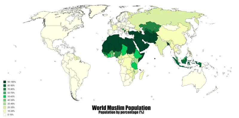 Map: World Muslim Population Map 2016