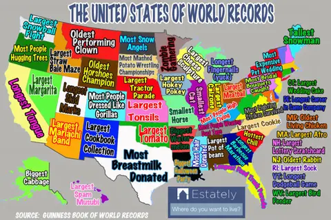 Map: World Records by US State