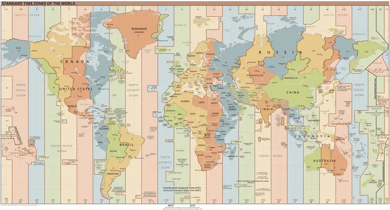 Map: World Time Zones Map