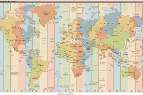 Map: World Time Zones Map